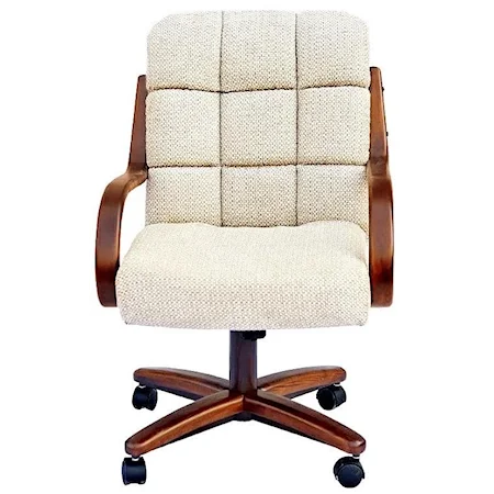 Dining Chair with Casters and Memory Foam